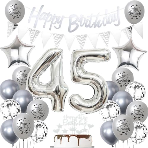 Consigue ahora Plata 45 cumpleaños globos 45 cumpleaños Ideas para regalar plata decoración Globos 45 cumpleaños mujer hombre Decoraciones Fiesta plata 45 años Plata Cumpleaño 45 Años Decoracione 45 Años Decoracion Cumpleaños Top Precio 2025 | regaloscumple.com