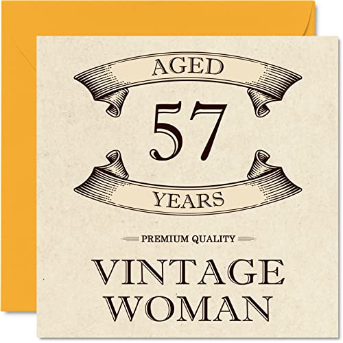 Comprar Tarjetas cumpleaños vintage 57 años para mujeres 57 años divertida tarjeta cumpleaños para mamá hermana esposa novia BlackFriday niñera abuela tía tarjetas felicitación 57 cumpleaños Top Precio 2024 | regaloscumple.com