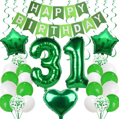 Comprar Globos Promoción 31 cumpleaños para hombres y mujeres color verde 31 años decoración cumpleaños 31 años decoración cumpleaños globos verdes globos 31 cumpleaños hombre mujer decoración verde 31 años Top Precio 2023 | regaloscumple.com