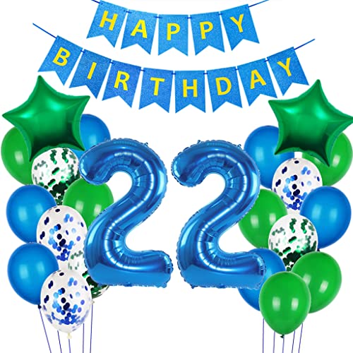 Consigue ahora 22 cumpleaños decoración 22 cumpleaños niño decoración cumpleaños 22 años 22 Regalos azul y verde decoración cumpleaños 22 años decoración 22 cumpleaños niño niña globo aluminio 22 años Ofertas 2024 | regaloscumple.com