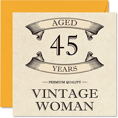 Consigue ahora Tarjetas cumpleaños vintage 45 años para mujeres 45 años divertida tarjeta cumpleaños para mamá hermana esposa Promoción novia amiga prima tía tarjetas felicitación para mujer 145 mm x Top Precio 2024 | regaloscumple.com