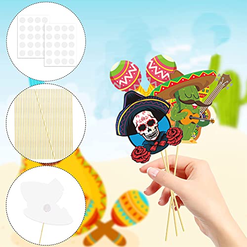 Top Precios Fiesta Photo Props, Piezas Carnival Suministros May Selfie Supplies Photo Fiesta Mexicana