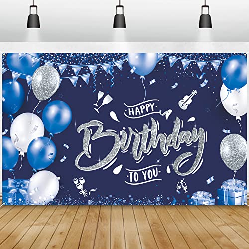 Consigue ahora GRESATEK Plata BlackFriday Azul Photocall Cumpleaños Happy Birthday Banner Cumpleaños Fondo Fiesta Decoración Hombres Damas Cumpleaños Banner Fondo Cabina Fotos Ofertas 2023 | regaloscumple.com