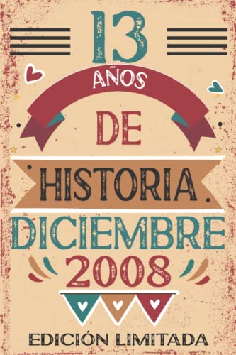 Comprar 13 Años De Historia Diciembre 2008: 13 años. Libro visitas cuaderno 110 páginas Navidad felicitaciones idea regalo regalo Para la esposa novia mujer La madre Ofertas 2024 | regaloscumple.com