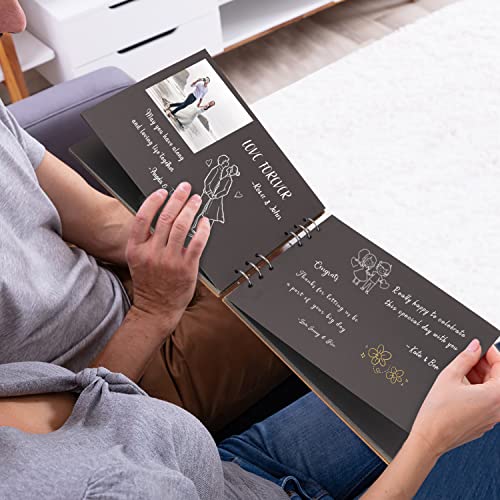 Mejores precios Creawoo Mr Mrs visitas Álbum Memoria Bodas con páginas Negra Blanco Disponible lo 160