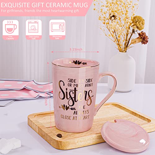 Ofertas Taza   café   cerámica   mármol para hermanas  hermanas  amigas  regalo   cumpleaños y Navidad  para hermanas    cerámica  14 onzas (Rosa)