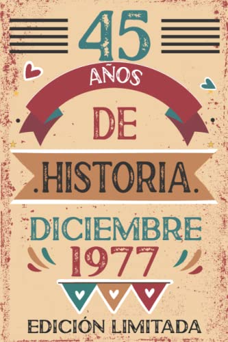 Comprar 45 Años De Historia Diciembre 1977: Libro visitas cuaderno 110 páginas felicitaciones idea regalo regalo Para la esposa Cumpleaños novia mujer La madre Rebajas 2024 | regaloscumple.com