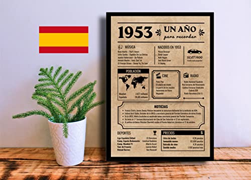 Ofertas en regaloscumple.com Póster de Aniversario 70 años | Regalo Cumpleaños Año Nacimiento 1953 para hombre y mujer Tarjeta Vintage Cartel Decorativo Fiesta (1953)
