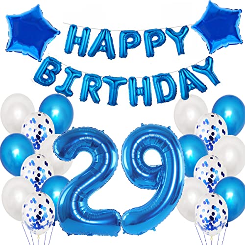 Oferta Globo cumpleaños diseño azul, 29 decoración hombre, set cumpleaños, cumpleaños hombres, 29 juego