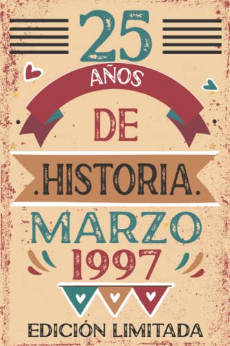 Comprar 25 Años De Historia Marzo 1997: 25 años. Libro visitas cuaderno 110 páginas felicitaciones idea regalo regalo Para la esposa novia mujer La Ideas para regalar madre Ofertas 2025 | regaloscumple.com