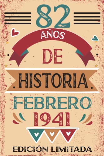 Comprar 82 Años De Historia Febrero 1941: Libro visitas cuaderno 110 páginas felicitaciones idea regalo regalo Para la esposa novia mujer BlackFriday La madre Top Precio 2023 | regaloscumple.com