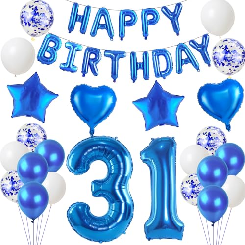 Comprar Globos Cumpleaños 31 cumpleaños decoración hombre azul decoración cumpleaños 31 años decoración cumpleaños hombre decoración globos 31 cumpleaños bandera guirnalda decoración 31 años cumpleaños deco hombre Ofertas 2024 | regaloscumple.com
