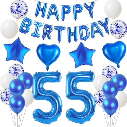 Comprar Globos 55 cumpleaños decoración hombre azul decoración cumpleaños 55 años decoración cumpleaños hombre decoración globos 55 cumpleaños bandera guirnalda decoración 55 años cumpleaños deco hombre Cumpleaños Ofertas 2023 | regaloscumple.com