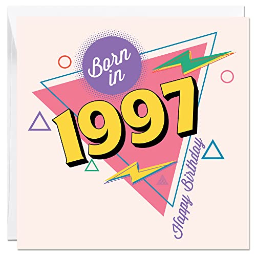 Comprar A&M Natural Living Tarjeta cumpleaños número 26 con texto en inglés "Born In 1997-150 mmx150 mm tarjeta feliz cumpleaños para hombres y mujeres esposa Navidad divertidas tarjetas felicitación Rebajas 2024 | regaloscumple.com