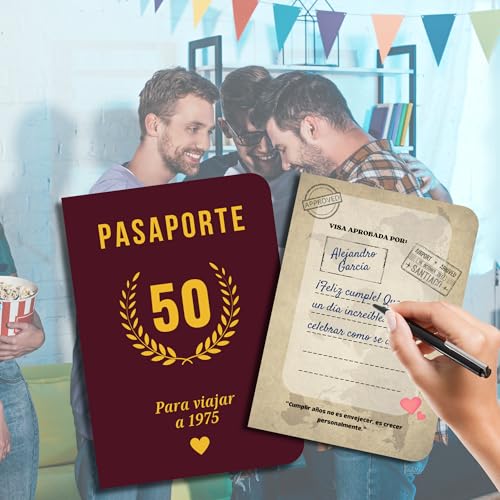 Dónde comprar en España EQUIK Tarjeta 50 | cumpleaños 50 mujer Libro 50 Libro 50 | 1975 Pasaporte a