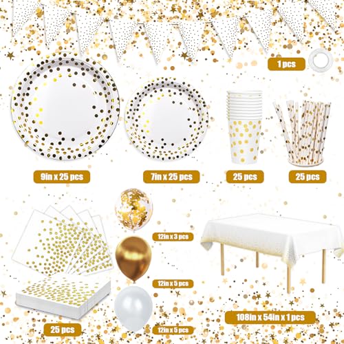 Top Precios 25 Invitados Vajilla con Globos, Platos y Vasos Papel, Servilletas, Paja,