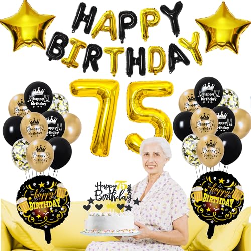 Comprar ahora 90 años cumpleaños decoración oro negro Globos Hombre Mujer globo fiesta globos tarta