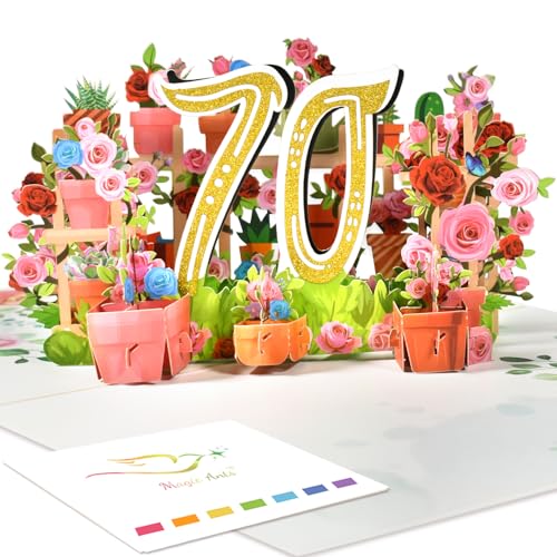Comprar Magic Ants Tarjeta aniversario tarjeta cumpleaños aniversario boda tarjeta felicitación 3D 70 años edad tarjeta felicitación con ramo rosas Regalos (70) Top Precio 2024 | regaloscumple.com