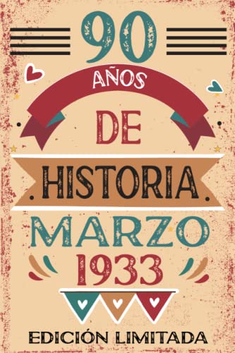 Consigue ahora 90 Años De Historia Marzo 1933: Libro visitas cuaderno 110 páginas felicitaciones idea regalo regalo Para la esposa novia Navidad mujer La madre Ofertas 2025 | regaloscumple.com