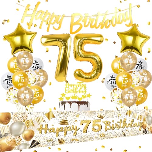 Consigue ahora Dorados decoracion fiesta 75 cumpleaños Globos 75 cumpleaños oro 75 Años decoracion cumpleaños hombre mujer Fondo Catálogo banderola 75 cumpleaños Decoracion 75 años cumpleaños oro Globos 75 años mujer Ofertas 2025 | regaloscumple.com