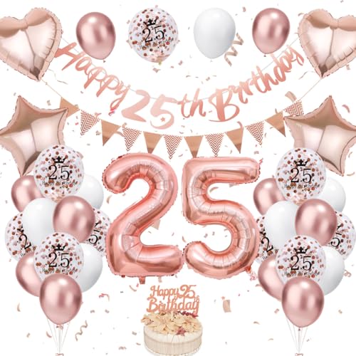 Consigue ahora Decoracion Cumpleaños 25 Años Oro rosa Globos 25 Cumpleaños Oro rosa Globos Aluminio pancartas cumpleaños Globos Cumpleaños 25 Años para Regalos Hombre Mujer Cumpleaños Fiesta Decoracion Rebajas 2025 | regaloscumple.com
