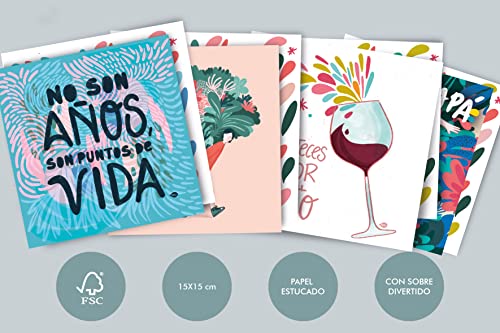 Comprar en Amazon 15 x 15 cm, Cumpleaños, Vino