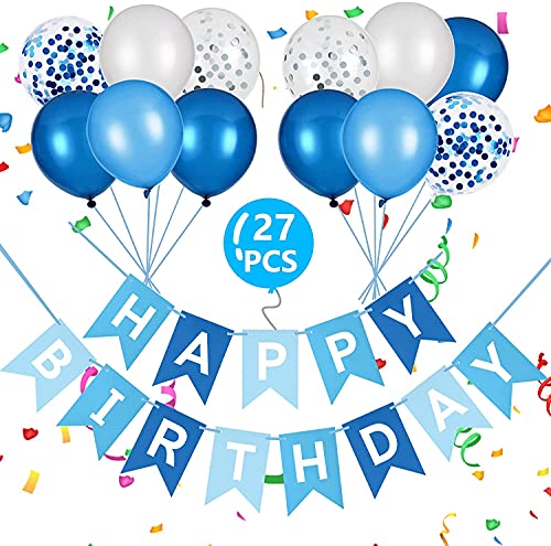 Comprar Vicloon Cumpleaños Decoracion Fiesta Temática Azul Cumpleaños para Fiesta con Banner Globo Decoración Promoción Globos Latex para Niñas Niños Cumpleaños Fiesta Top Precio 2024 | regaloscumple.com