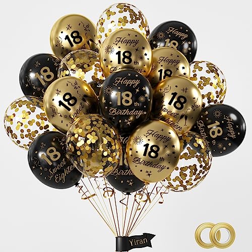 Comprar 15pcs Cumpleaños Años Decoracion Cumpleaños Globos 18 Cumpleaños Hombres Mujer Oro Negro Fiesta 18er Globos cumpleaños con Happy Birthday Feliz para niño y niña Dfiesta cumpleaño 18 Años Decoracione Ofertas 2024 | regaloscumple.com