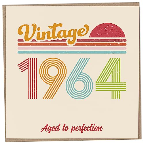 Comprar Tarjeta cumpleaños 59 – Vintage 1964 Aged to Perfection divertida tarjeta Ideas para regalar felicitación para hombres y mujeres tarjetas cumpleaños para mujeres tarjetas cumpleaños para hombres tarjeta Ofertas 2024 | regaloscumple.com