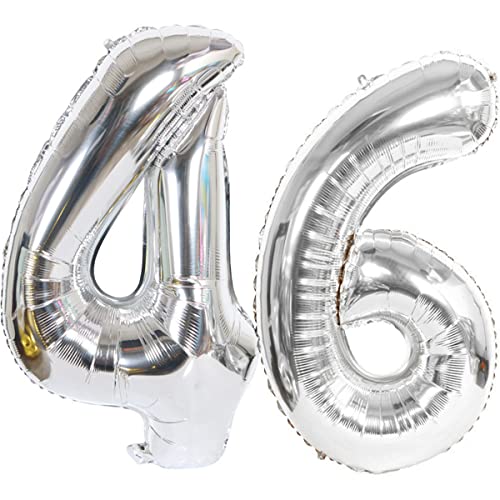 Consigue ahora Foil Globo Número 46 Plateados Globo Número 46 Plateados 100cm Gigante Globos Cumpleaños Numeros 46 Plateados Helio numero 46 años globo cumpleaños Decoración 46 Cumpleaños para Fiestas Regalos Mujer Ofertas 2025 | regaloscumple.com