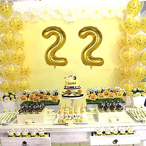 Mejores precios Globos 22 Number número Dorado Mujeres Figuras globo helio gigante decoración cumpleaños (xxxl