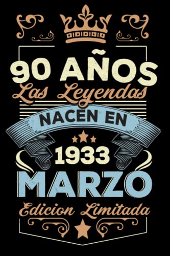 Comprar LAS LEYENDAS NACEN EN MARZO EL AÑO 1933: 90 Aniversario Cuaderno personalizado 90 años regalos Feliz 1933 cumpleaños ideas regalos Ideas para regalar Top Precio 2024 | regaloscumple.com