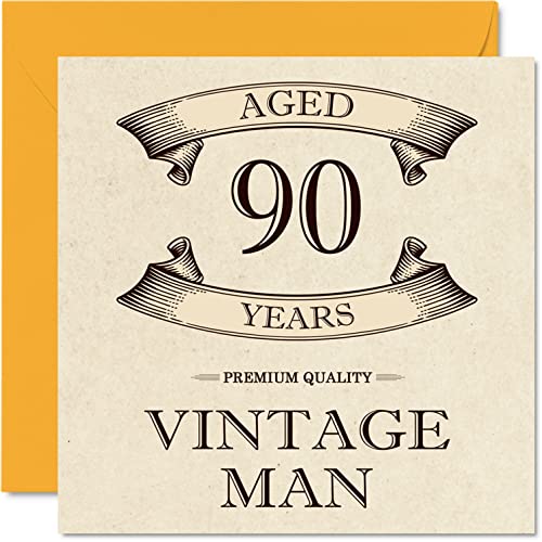 Comprar Tarjetas vintage 90 cumpleaños para hombres 90 años divertida tarjeta cumpleaños para abuelo papá marido tío hermano abuelo 145 mm Navidad x 145 mm tarjeta felicitación 90 cumpleaños Rebajas 2024 | regaloscumple.com