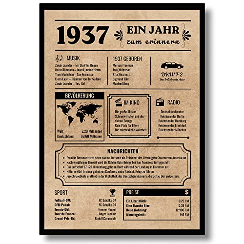Consigue ahora EQUIK PRODUCTS Tarjeta Cumpleaños 1937 | Regalo 86 Cumpleaños | Decoración Catálogo Cumpleaños | Nacido en 1937 | Póster Vintage | 86 Cumpleaños Mujeres | 86 Cumpleaños Hombres | Volver a 1937 (1937) Top Precio 2024 | regaloscumple.com
