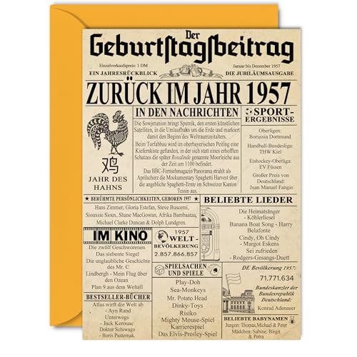 Consigue ahora Stuff4 67. Tarjetas cumpleaños para hombres y mujeres - Volver al año 1957 Periódico - 67 Feliz Cumpleaños Aniversario Boda Tarjeta Vintage Nacido 1957 127 mm x 178 mm Tarjetas Felicitación Top Promoción Precio 2024 | regaloscumple.com