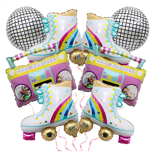 Consigue ahora 8 globos patinaje arcoíris con forma rollo globos aluminio 22 pulgadas globos Promoción aluminio decoraciones fiesta cumpleaños decoraciones fiesta boombox Ofertas 2024 | regaloscumple.com