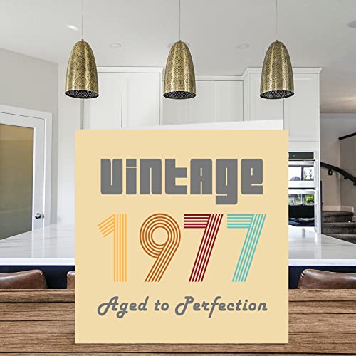 Oferta Flash Tarjetas cumpleaños 45 hombres y mujeres – Vintage 1977 Envejecido a perfección – Tarjeta cumpleaños divertida ella él  tarjetas felicitación cumpleaños 145 mm x 145 mm mamá  papá  hermano  tía  prima