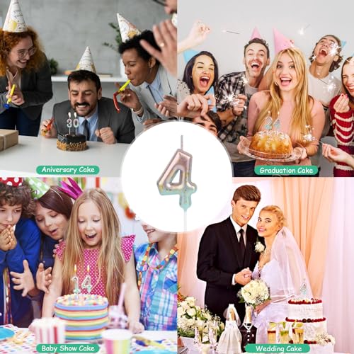 Ofertas en regaloscumple.com TOPBELIEF Números De Velas De Cumpleaños 4  Velas Cumpleaños Grandes  Velas De Cumpleaños Azules De 14 cm  Velas Pastel Cumpleaños Para Decoración Tartas Cumpleaños  Aniversario  Graduación  Festival