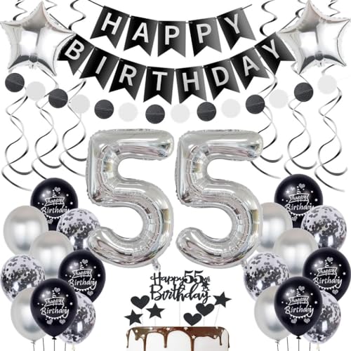 Comprar Globos plata 55 Cumpleaños Decoración 55 Cumpleaños Decoración Negro Plata Mujer Ideas para regalar Hombre 55 Cumpleaños Decoración 55 Años Hombres Mujer Globo Negro Plata 55 Cumpleaños Fiesta Globos Ofertas 2024 | regaloscumple.com
