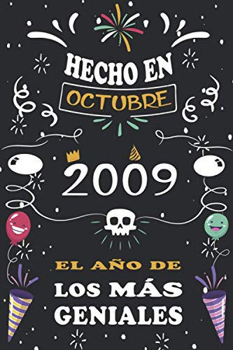 Consigue ahora Hecho En Octubre 2009 El Año De Los Más Geniales: 11 años. Libro visitas cuaderno Ideas para regalar 110 páginas felicitaciones idea regalo regalo aniversario para pareja niño mujer hombre Rebajas 2024 | regaloscumple.com