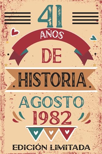Consigue ahora 41 Años De Historia Agosto 1982: Libro visitas cuaderno 110 páginas felicitaciones idea regalo regalo Para la esposa novia mujer Promoción La madre Rebajas 2024 | regaloscumple.com
