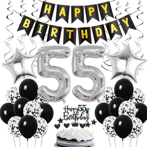Comprar Decoración 55 cumpleaños Deco cumpleaños 55 años hombres Deco Catálogo 55 cumpleaños hombre Deco 55 globos negro y plata Deco fiesta 55 cumpleaños con globos Deco 55 cumpleaños Ofertas 2023 | regaloscumple.com