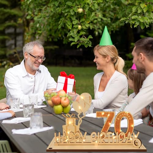 Top Precios Madera Libro Visitas con Luces LED, Regalos 70 cumpleaños Hombre Mujer,