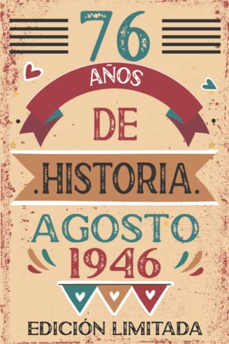 Comprar 76 Años De Historia Agosto 1946: 76 años. Libro visitas cuaderno 110 páginas felicitaciones idea Cumpleaños regalo regalo Para la esposa novia mujer La madre Top Precio 2024 | regaloscumple.com