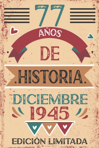 Consigue BlackFriday ahora 77 Años De Historia Diciembre 1945: Libro visitas cuaderno 110 páginas felicitaciones idea regalo regalo Para la esposa novia mujer La madre Ofertas 2024 | regaloscumple.com