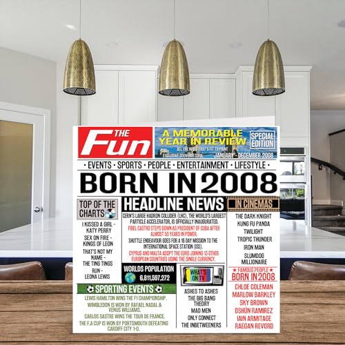 Ofertas Tarjetas número niños niñas Born 2008 – feliz cumpleaños hija, vintage, Back 2008, mm 145 tarjetas