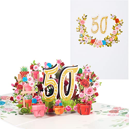Comprar 3D Pop up Tarjetas Cumpleaños Flores Tarjetas 50 Años Tarjetas Promoción Aniversario con Sobres Adecuadas para Cumpleaños Bodas Amistades e Inducciones Rebajas 2024 | regaloscumple.com