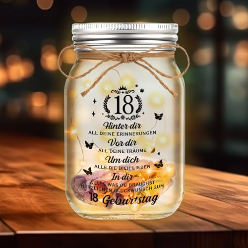 Top Precios Colexy Regalos para 18 cumpleaños niña niño luz LED botella regalo dinero embalaje con papel deseado, 18. Regalo de luminosa, ideas