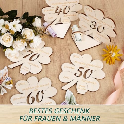 Comprar ahora Regalos de dinero, cumpleaños, trébol, suerte, regalo 75 mujeres y hombres, dinero madera, cartel libro visitas para boda,