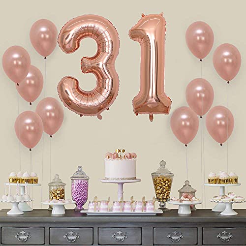 Dónde comprar en España Number globo número 31 oro rosa niña Mujeres Chica, 40
